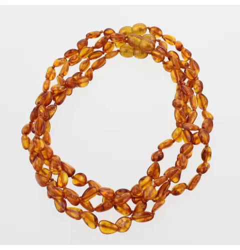 4 Honey BEANS Baltic amber teething necklaces 32cm