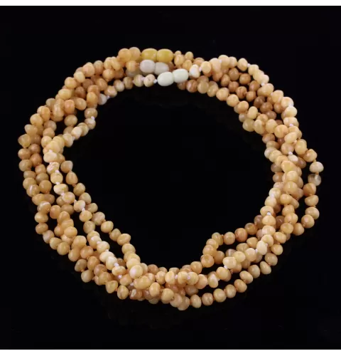 5 Butter BAROQUE Baltic amber adult necklaces 46cm