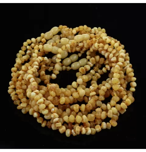 10 Butter BAROQUE Baltic amber teething necklaces 32cm