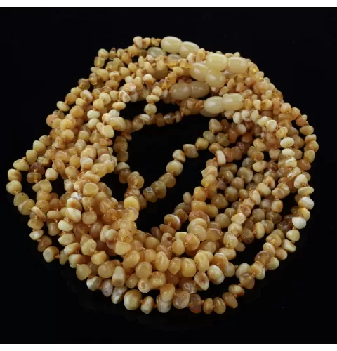 10 Butter BAROQUE Baltic amber teething necklaces 32cm