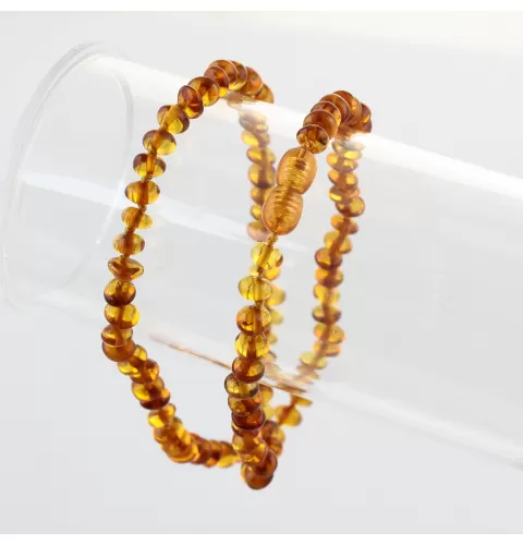 Honey BAROQUE beads Baltic amber necklace 49cm