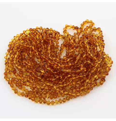 5 Long Honey BAROQUE Baltic amber adult necklaces 90cm
