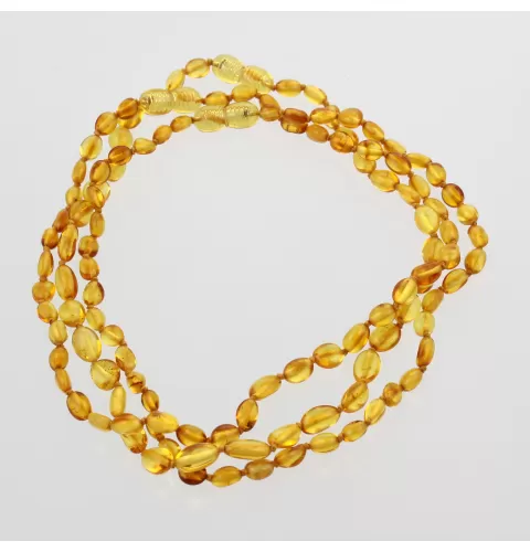 3 Honey BEANS Baltic amber teething necklaces 32cm