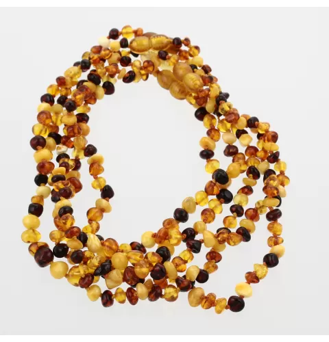 5 Multi BAROQUE Baltic amber teething necklaces 32cm