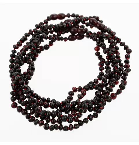 6 Cherry BAROQUE Baltic amber teething necklaces 32cm