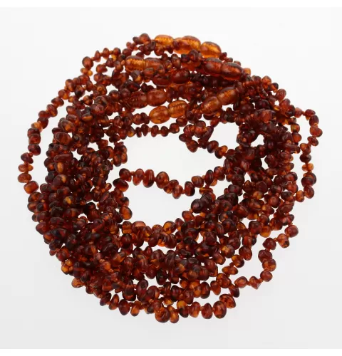 10 Cognac CHIPS Baltic amber teething necklaces 32cm