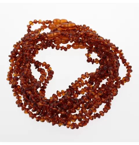 9 Cognac CHIPS Baltic amber teething necklaces 32cm