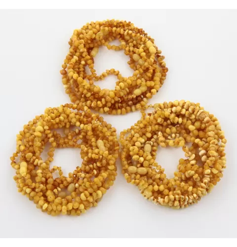 10 Butter BAROQUE Baltic amber teething necklaces 32cm