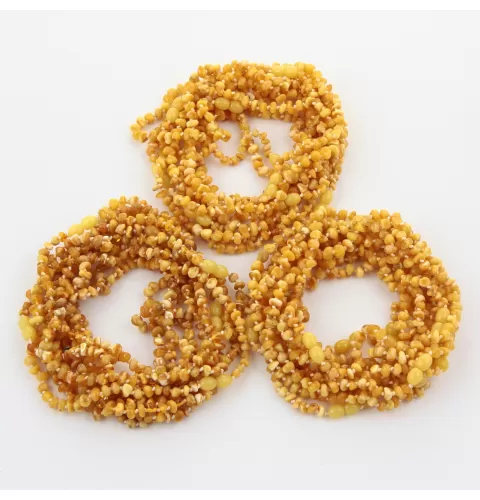10 Butter BAROQUE Baltic amber teething necklaces 32cm