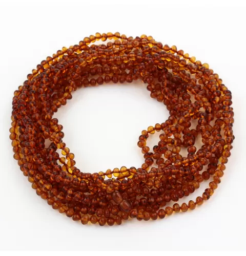 5 Long Cognac BAROQUE Baltic amber adult necklaces 90cm