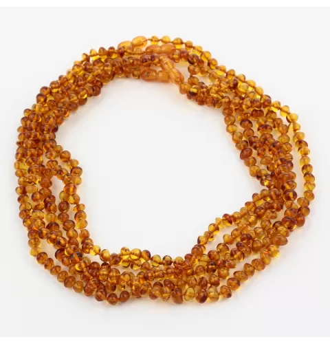 5 Honey BAROQUE Baltic amber adult necklaces 45cm