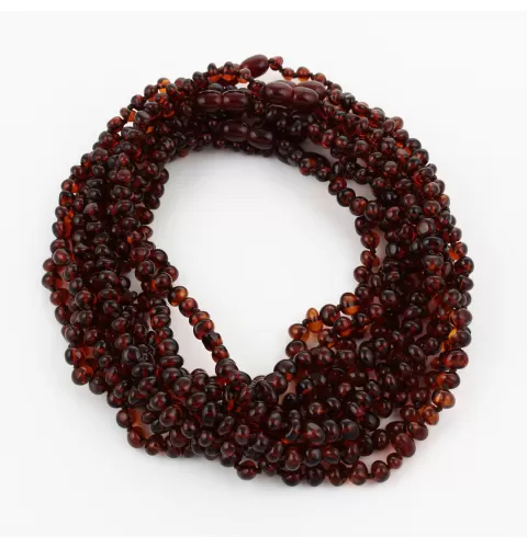 10 Cognac BAROQUE teething Baltic amber necklaces 38cm