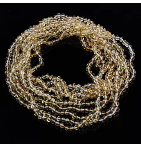 5 Long Lemon BAROQUE Baltic amber adult necklaces 90cm