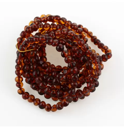 10 Cognac BAROQUE Baltic amber adult stretch bracelets 19cm