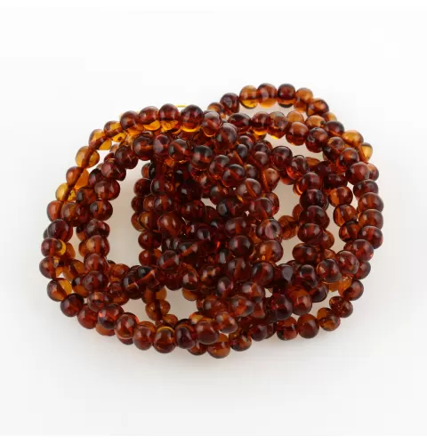 10 Cognac BAROQUE Baltic amber adult stretch bracelets 19cm