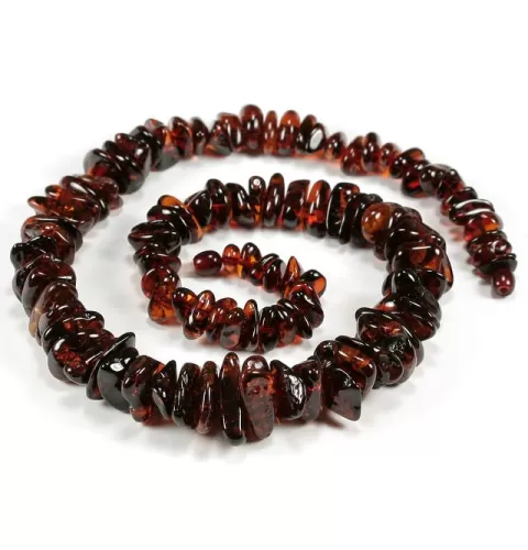 Large cognac BAROQUE beads Baltic amber necklace 24in