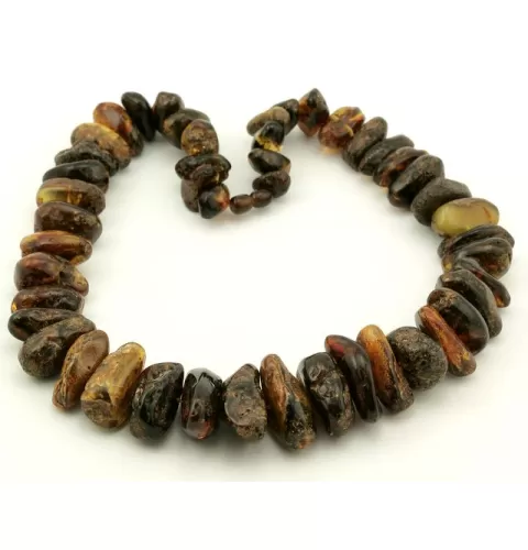 Huge dark HEALING Baltic amber beads necklace 24in