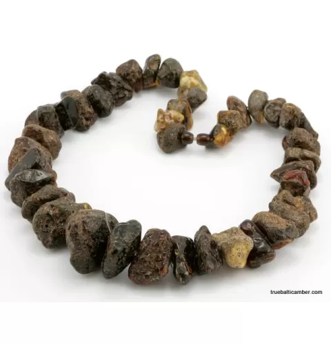 Huge dark HEALING Baltic amber beads necklace 24in