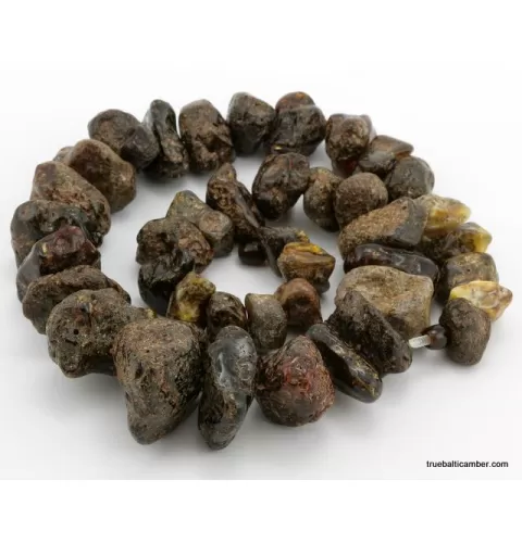 Huge dark HEALING Baltic amber beads necklace 24in