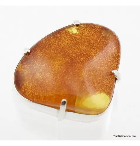 Exclusive Baltic amber silver brooch