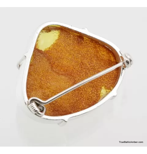 Exclusive Baltic amber silver brooch
