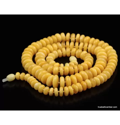 Egg Yolk BUTTONS Baltic amber necklace 70cm
