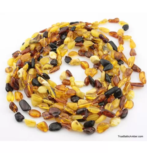 10 Multi larger BEANS Baltic amber adult wholesale necklaces