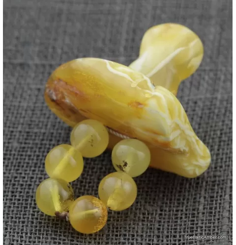 Baltic amber teething dummy - pacifier