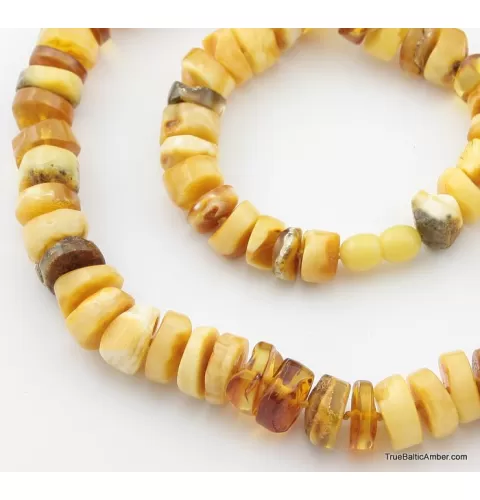 Natural butter BUTTONS Baltic amber necklace 24in