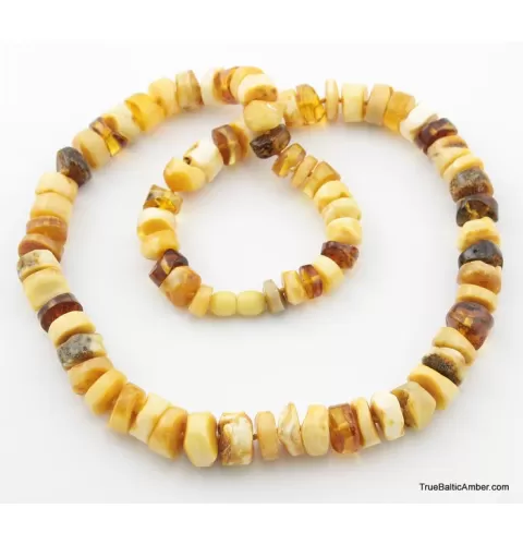 Natural butter BUTTONS Baltic amber necklace 24in