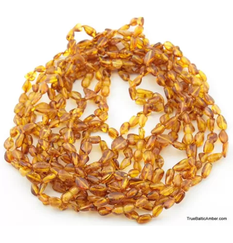 9 Cognac BEANS Baltic amber adult wholesale necklaces