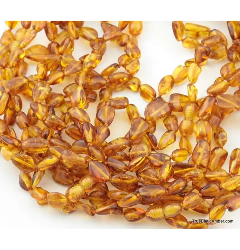 9 Cognac BEANS Baltic amber adult wholesale necklaces