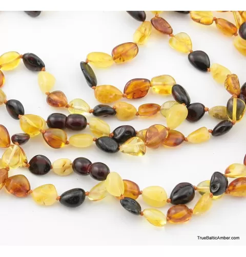 5 Multi BEANS Baltic amber adult wholesale necklaces