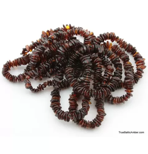 10 Ruby NUGGETS Baltic amber adult strech bracelets