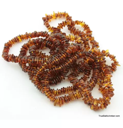 10 Cognac NUGGETS Baltic amber adult strech bracelets