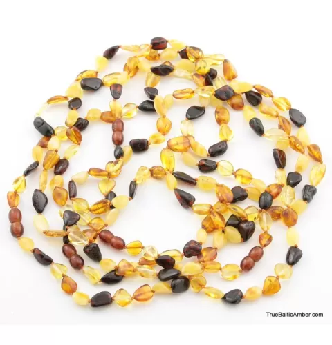 5 Multi BEANS Baltic amber adult wholesale necklaces