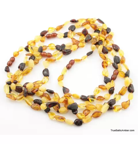 5 Multi BEANS Baltic amber adult wholesale necklaces