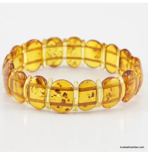 Honey pieces Baltic amber elastic bracelet