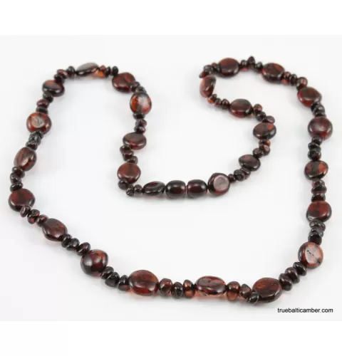 Beautiful BUTTON beads Baltic amber necklace 22in