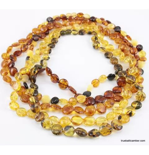 5 BUTTON beads Baltic amber necklace