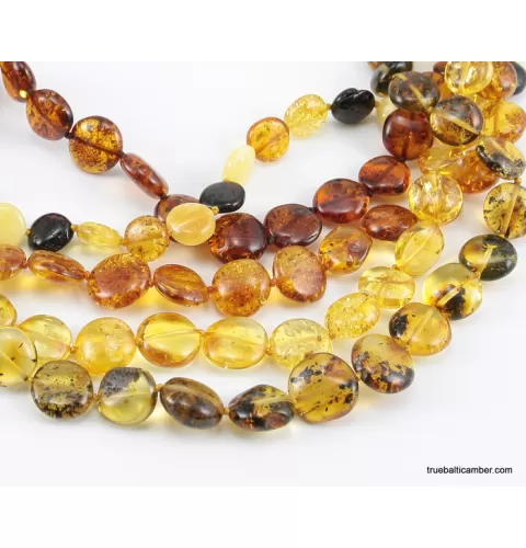5 BUTTON beads Baltic amber necklace