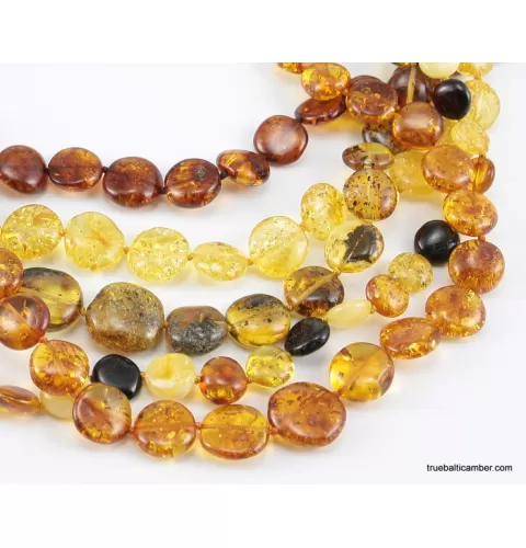 5 BUTTON beads Baltic amber necklace