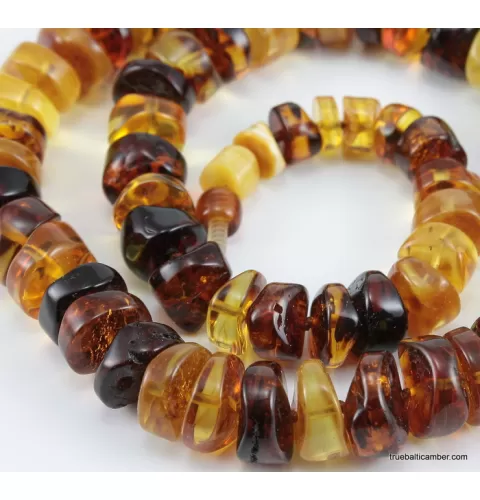 Natural honey BUTTONS Baltic amber necklace 24in