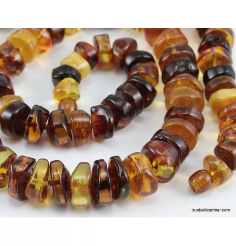Natural honey BUTTONS Baltic amber necklace 25in