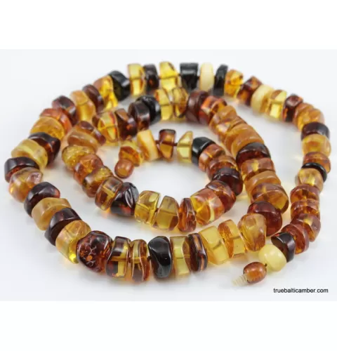 Natural honey BUTTONS Baltic amber necklace 25in