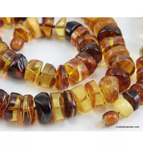 Natural honey BUTTONS Baltic amber necklace 25in