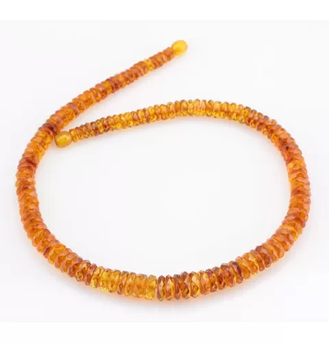 Faceted BUTTONS Baltic amber necklace 18in