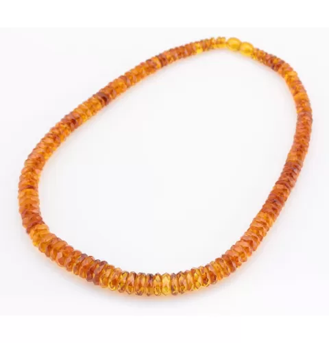 Faceted BUTTONS Baltic amber necklace 18in