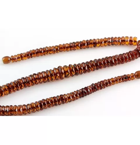 Faceted BUTTONS Baltic amber necklace 18in