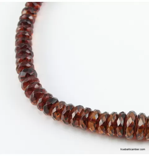 Faceted BUTTONS Baltic amber necklace 18in